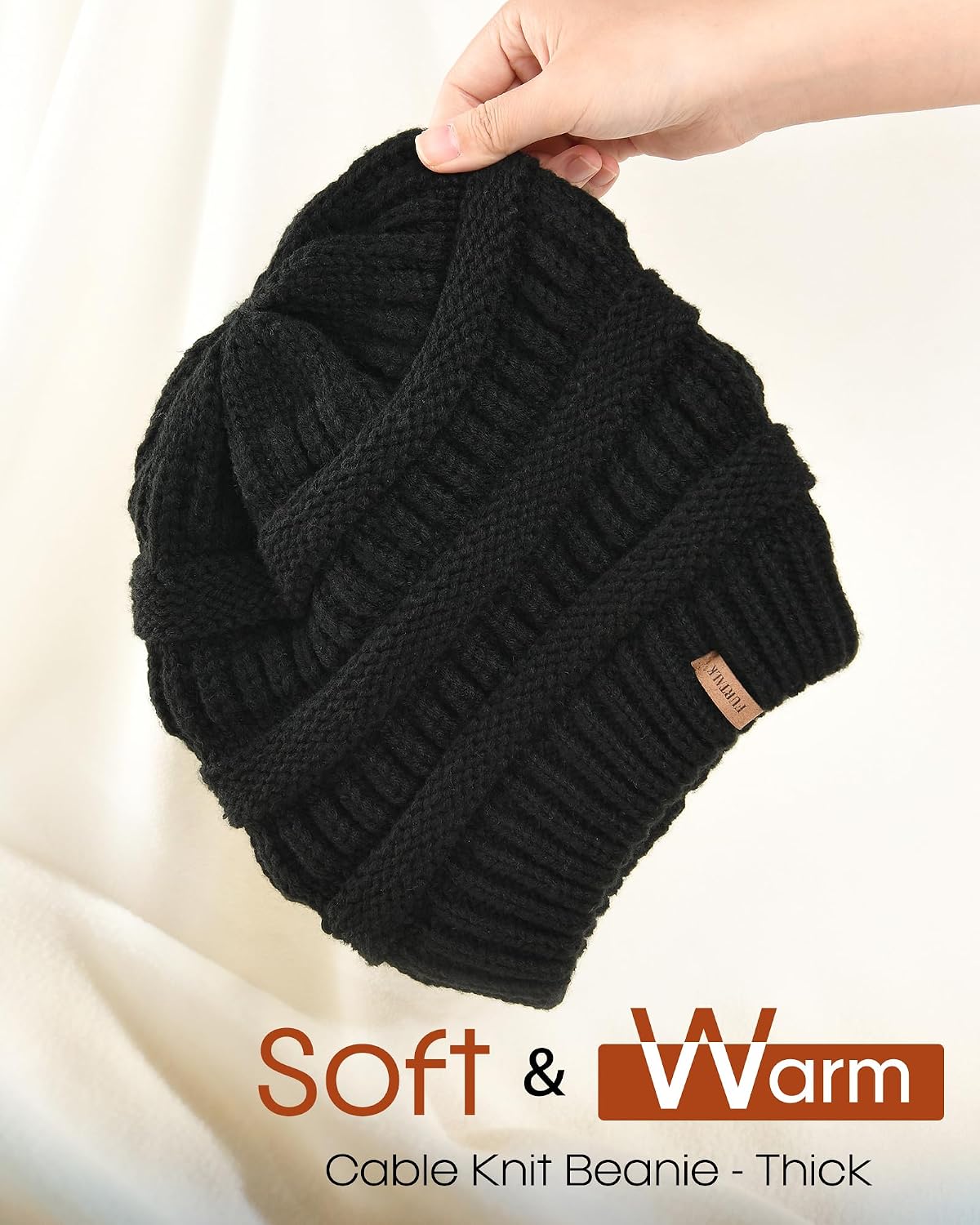 Detalle 2 de FURTALK Damen Beanie Warme Strickmütze