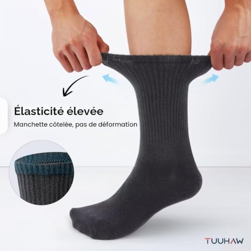 Detalle de TUUHAW Chaussettes Femme 35-38 Blanche — Chaussettes de sport Tennis