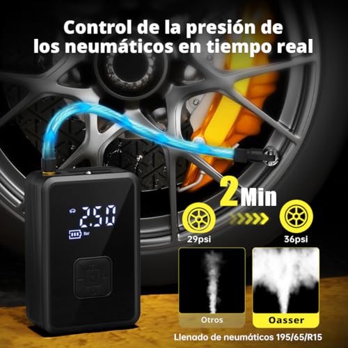 Detalle 2 de Oasser Compresor Portátil 150PSI ✨ Inflador Ruedas y Moto