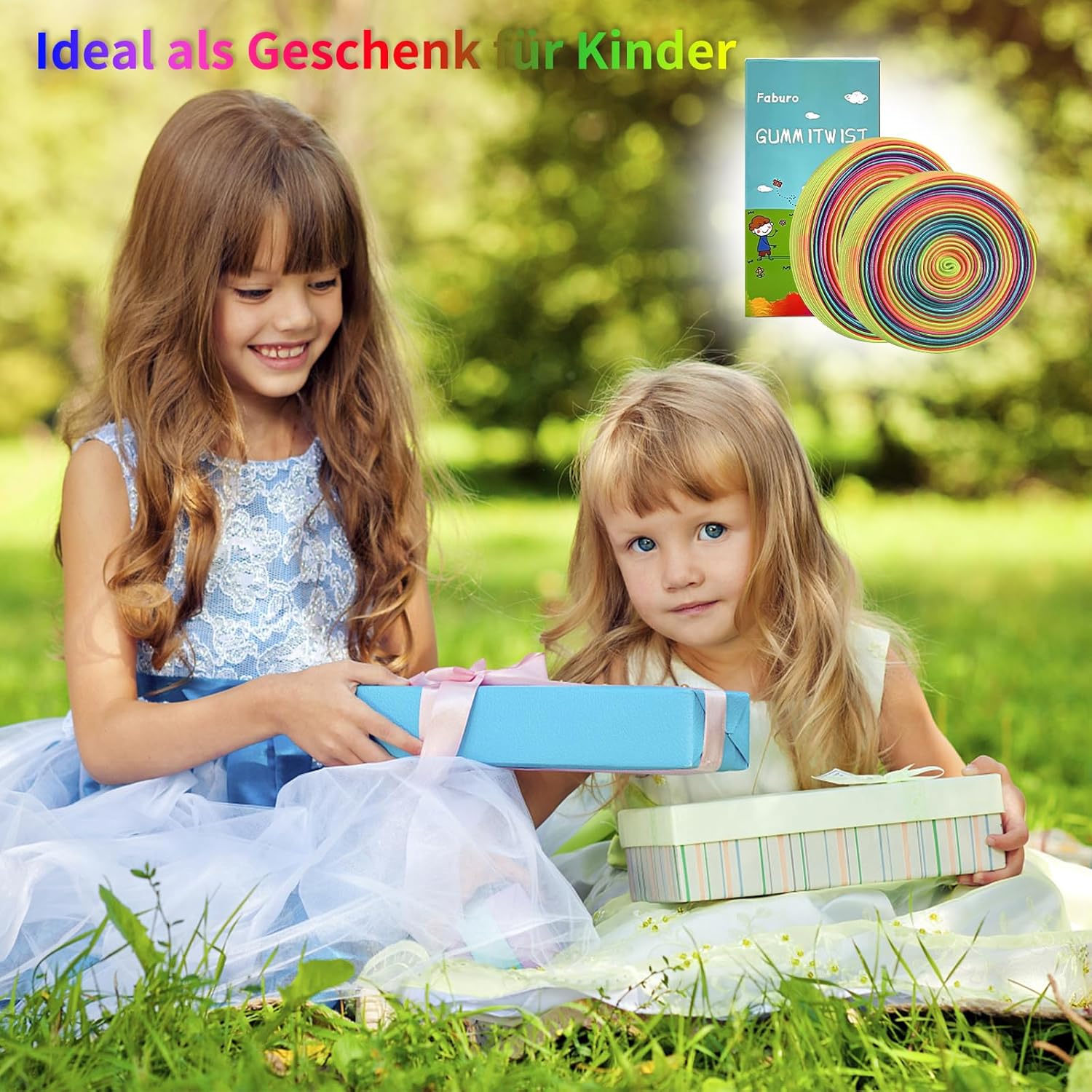 Thumbnail 6 de Faburo Gummitwist Kinder (2 Stück) mit Anleitung – Hüpfgummi für Indoor & Outdoor, ca. 4 m lang, ca. 1 cm breit