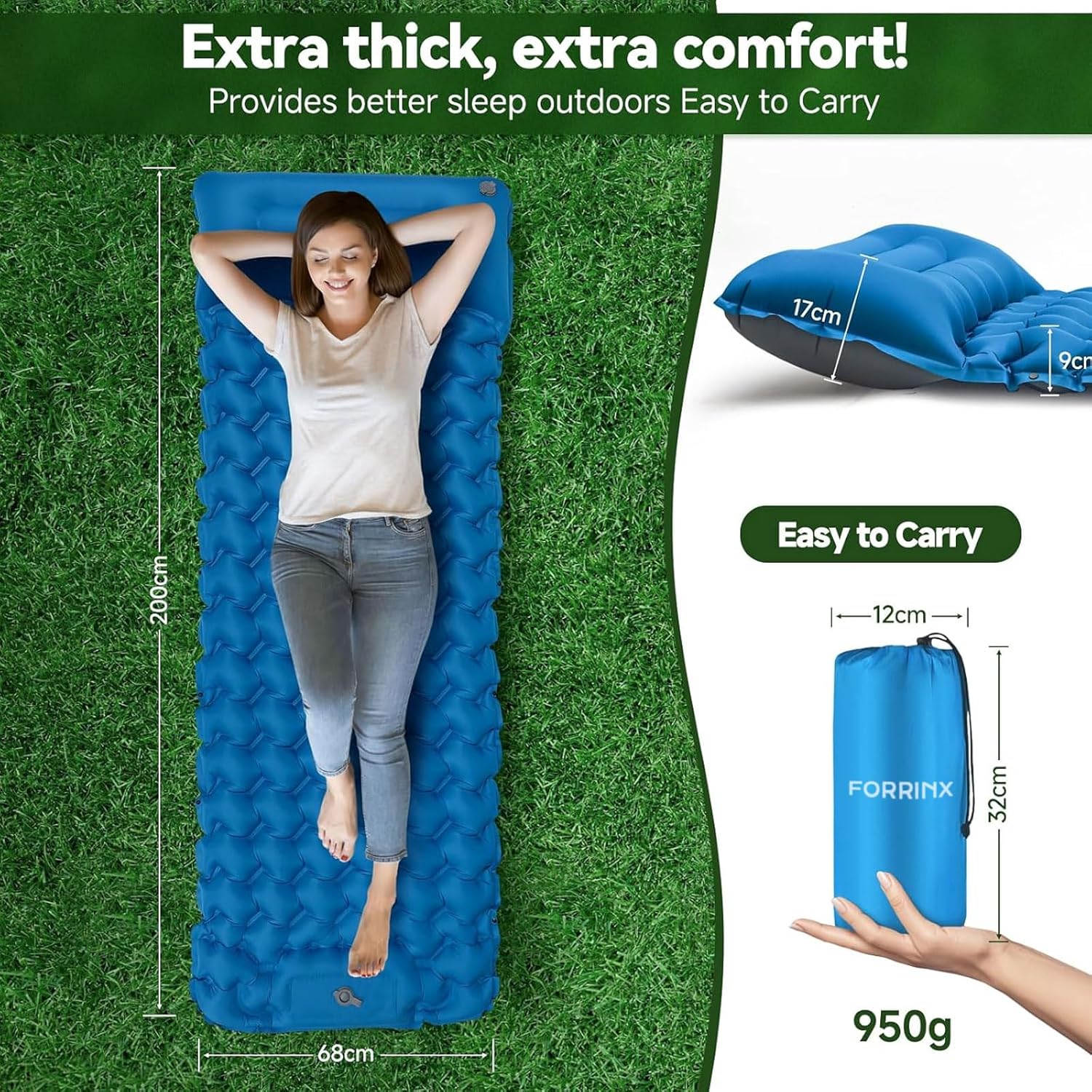 Thumbnail 2 de FORRINX Sleeping Pad 198x65x10 cm