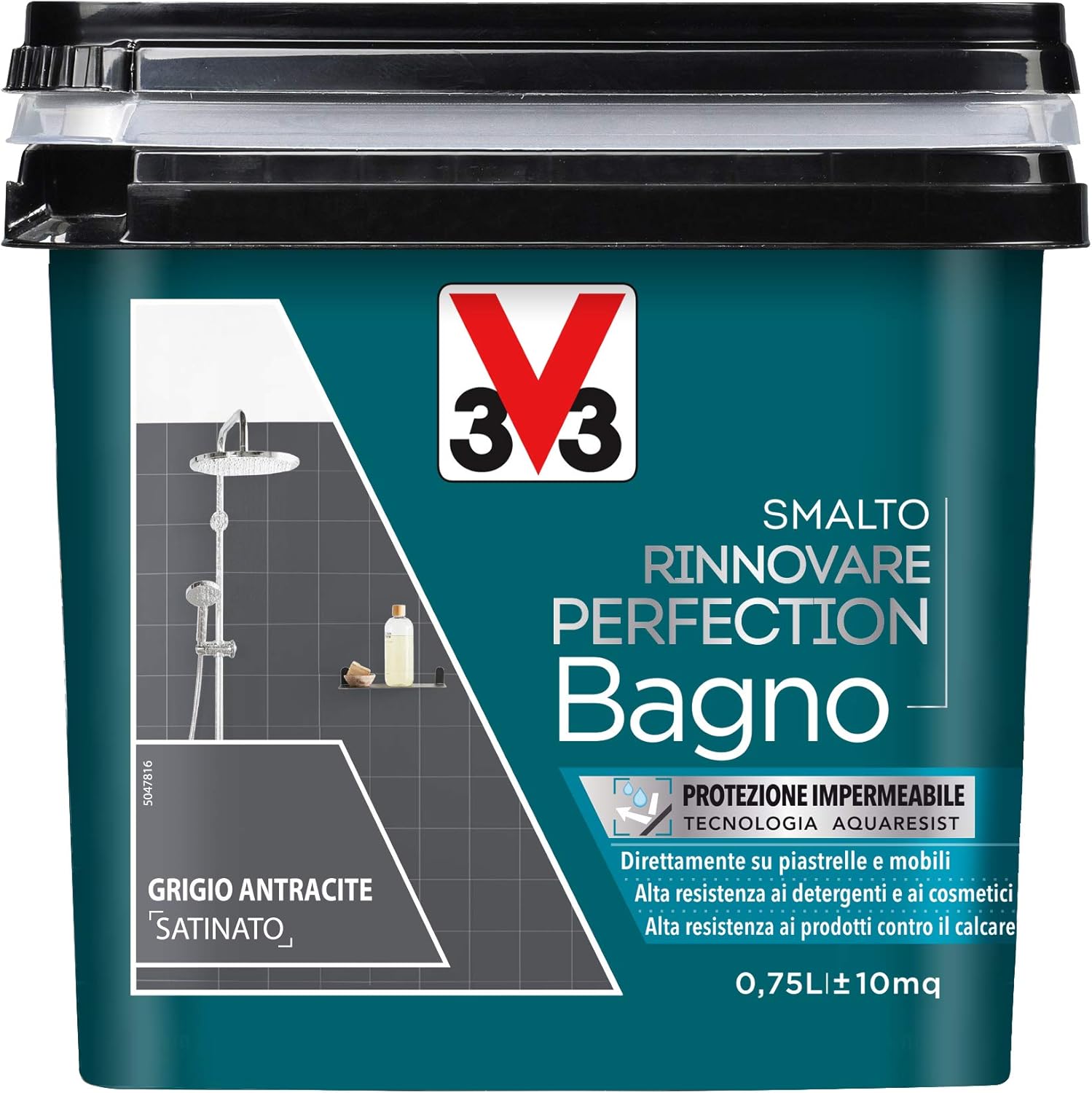 Thumbnail 3 de V33 Smalto Rinnovare Bagno Grigio Tortora 0,75 L