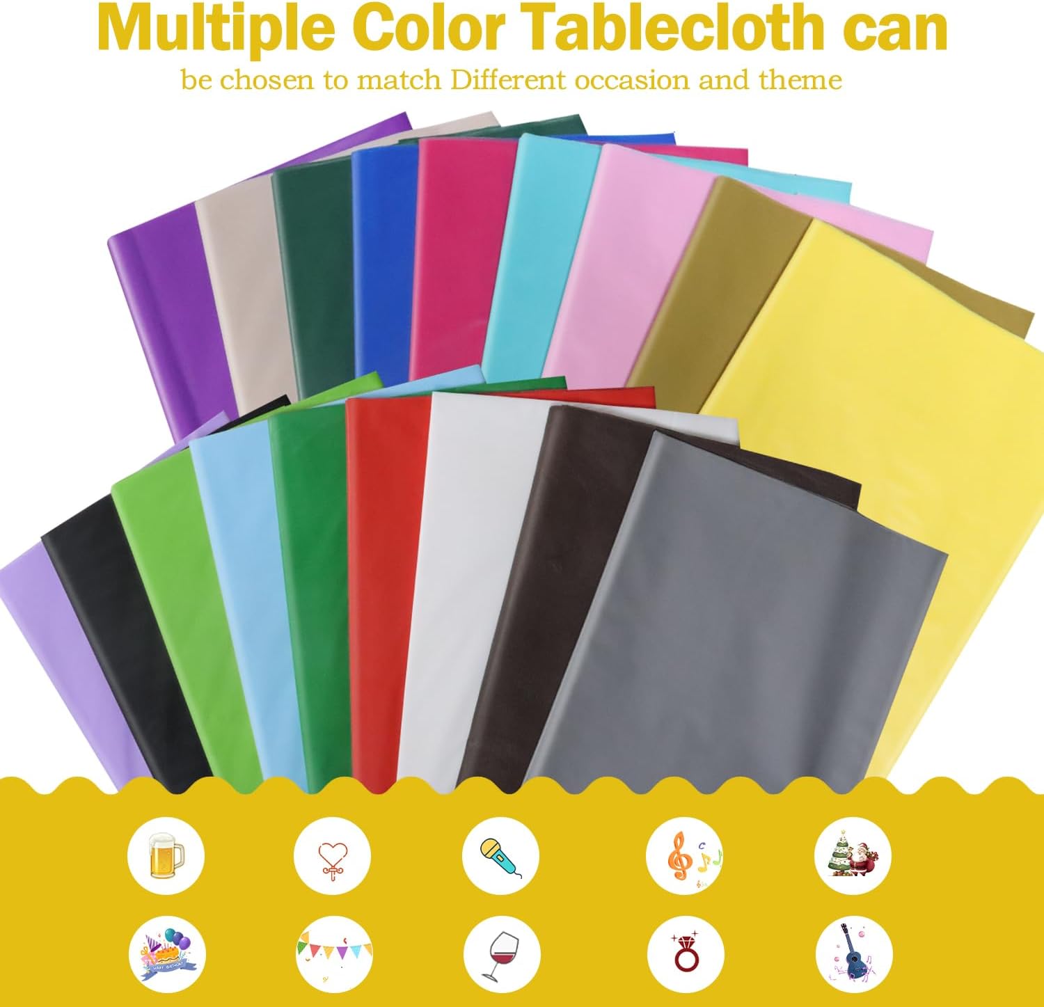 Thumbnail 6 de tujol Royal Blue 6-Pack Plastic Table Cloths (54 x 108 in) for Rectangle Tables