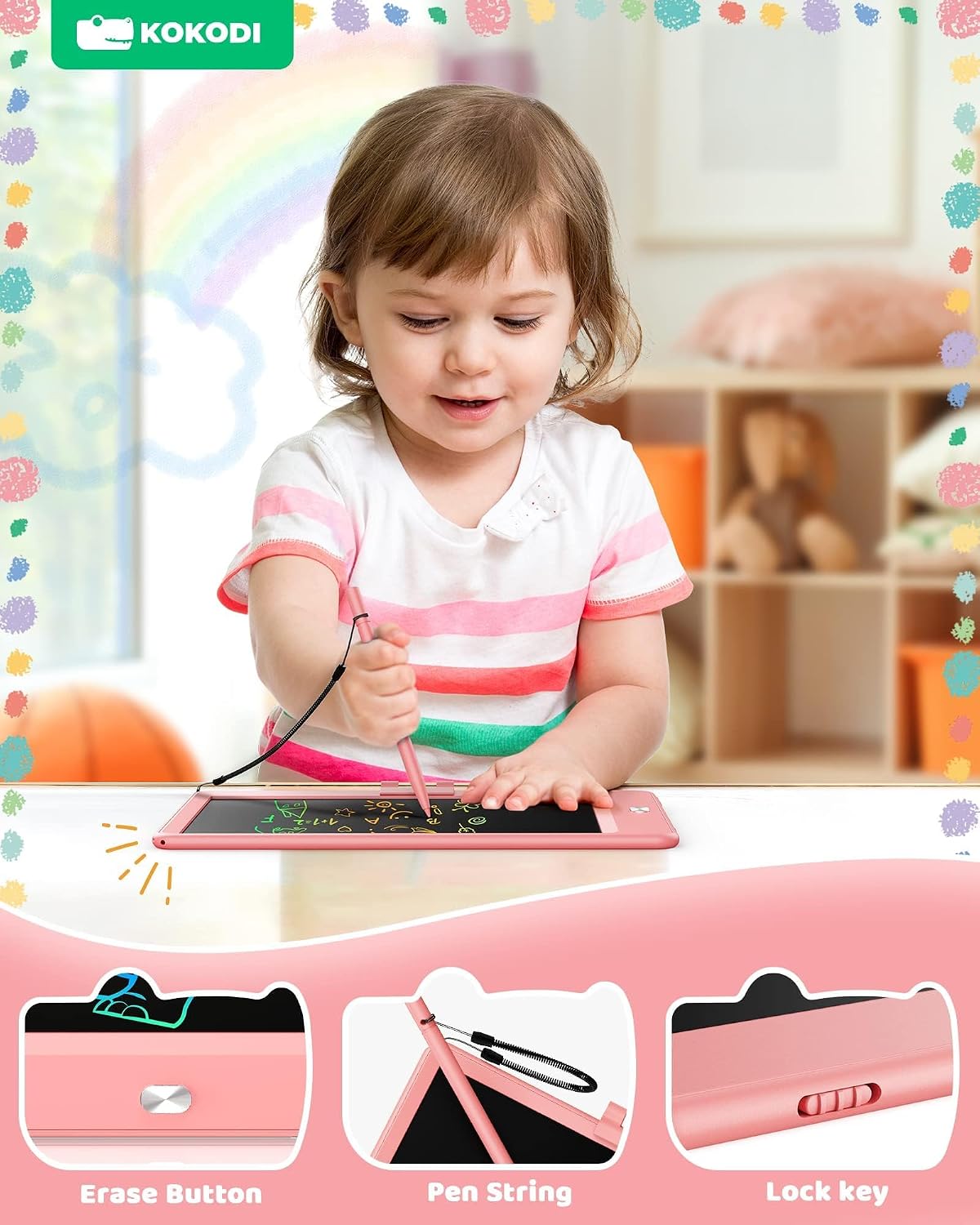 Detalle 2 de KOKODI LCD Schreibtafel 8,5 Zoll rosa