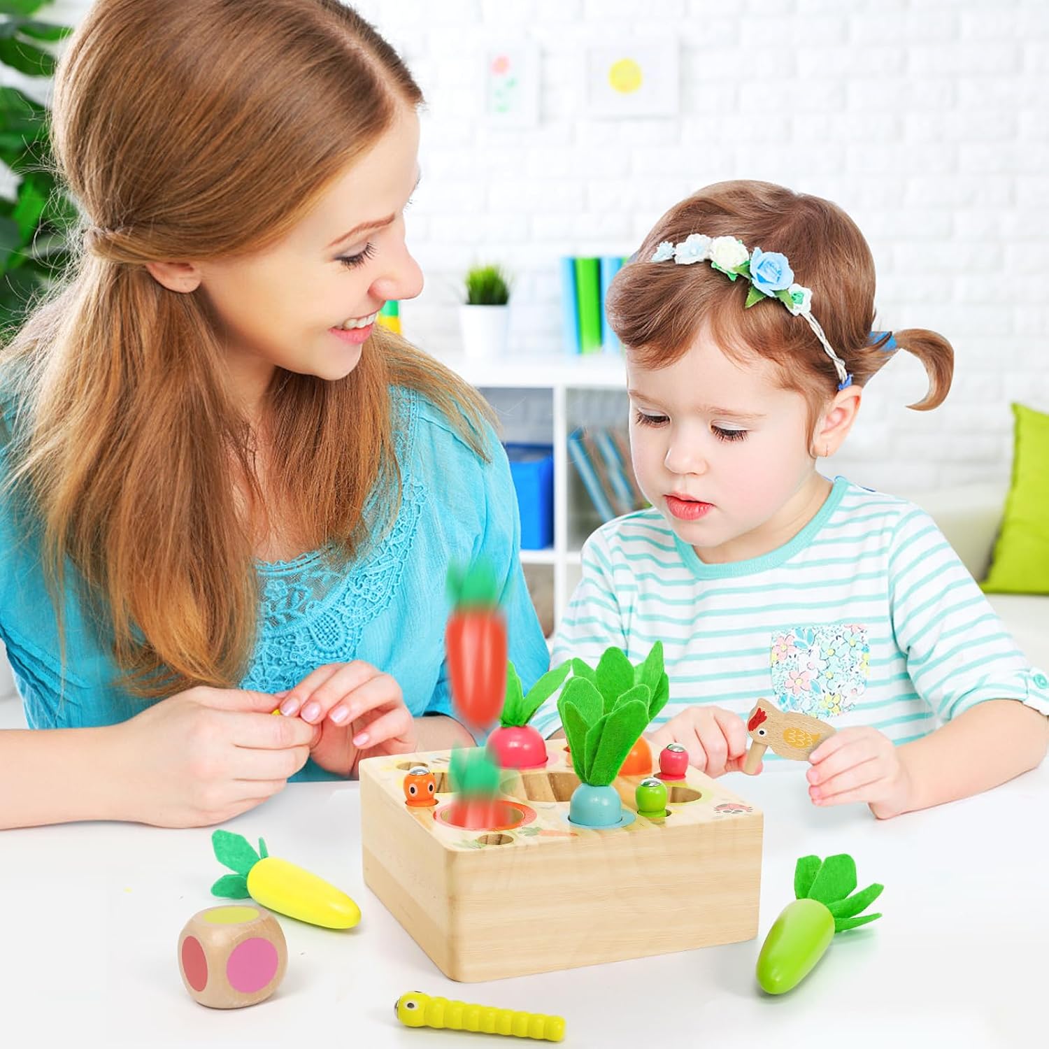 Thumbnail 6 de Montessori Wooden Carrots Magnetic Toy 12 months