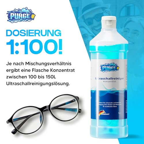Detalle de PURGE Ultraschallreiniger Konzentrat 1:100 – Brillen & Schmuck Reinigung