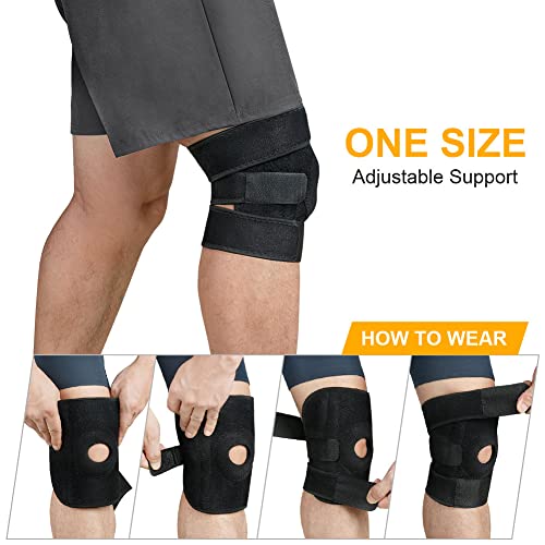 Detalle de ACWOO Tutore Ginocchio Open-Patella con Stabilizzatori Laterali – Ginocchiera Ortopedica in Neoprene, Regolabile per Sport