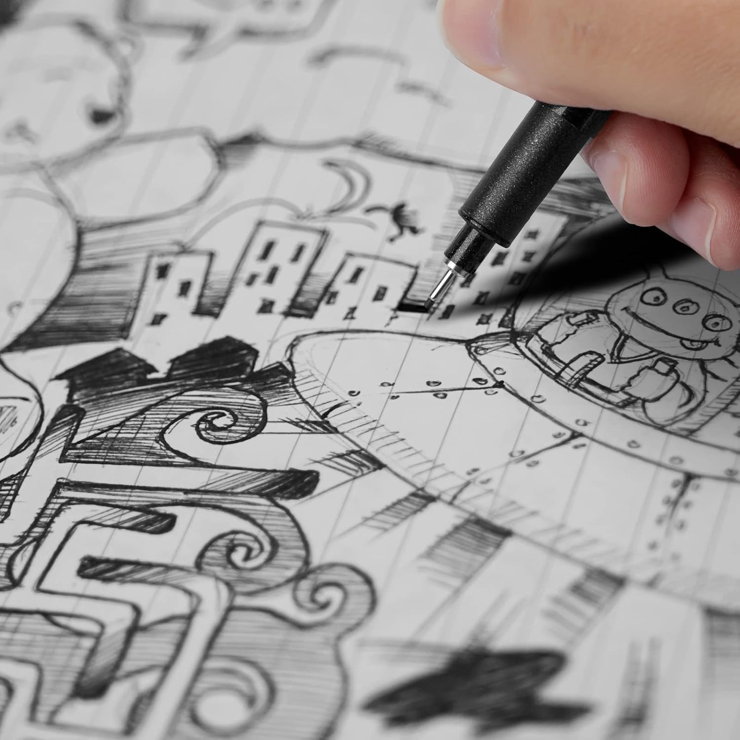Detalle 1 de YISAN drawing pens set of 12 micro pens