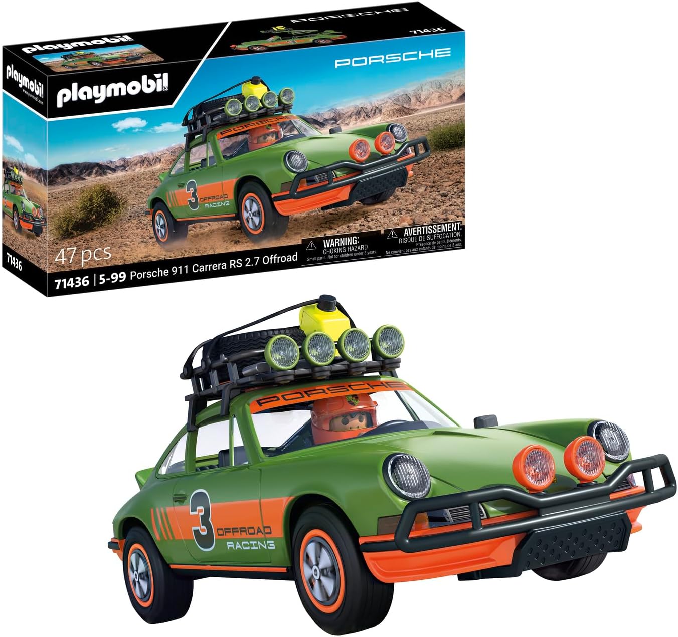 Detalle de PLAYMOBIL Cars Porsche 911 Carrera RS 2.7 Offroad (71436) – Sammelauto oder Spielzeug ab 5 Jahren