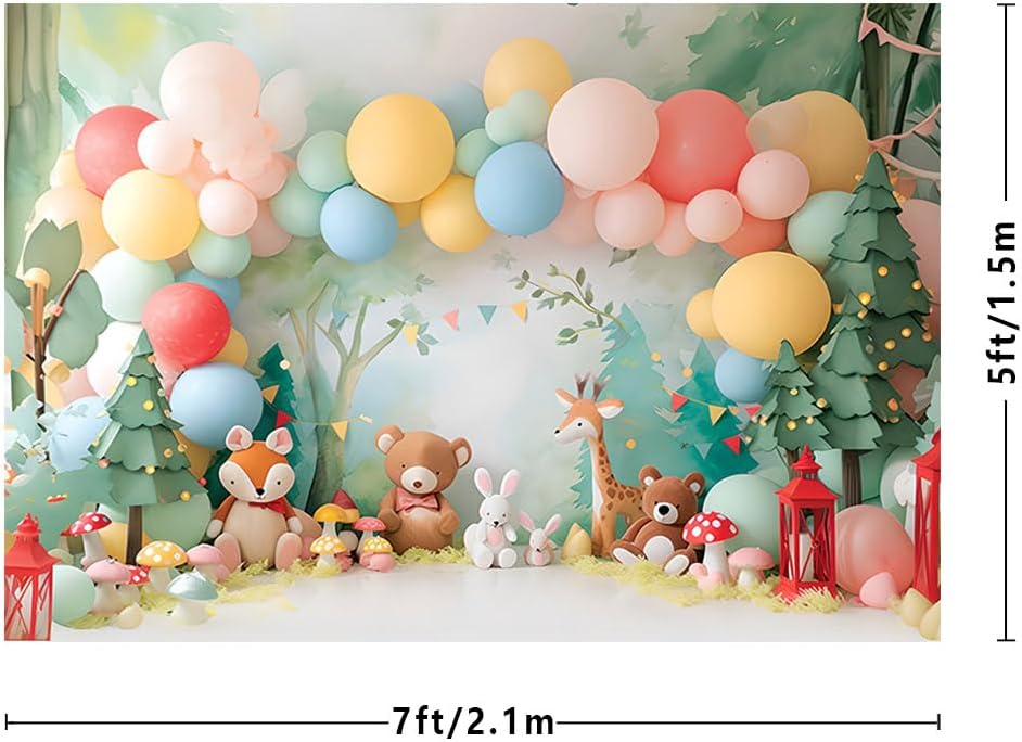 Thumbnail 2 de Mehofond Jungle Birthday Backdrop 7x5ft