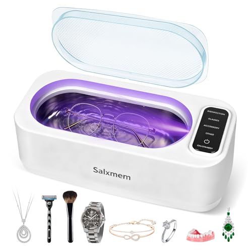 Imagen de Salxmem Ultrasonic Jewellery Cleaner 50KHz, 350ml: Quiet Deep Cleaning for Jewellery, Dentures and More en OfertitasTOP