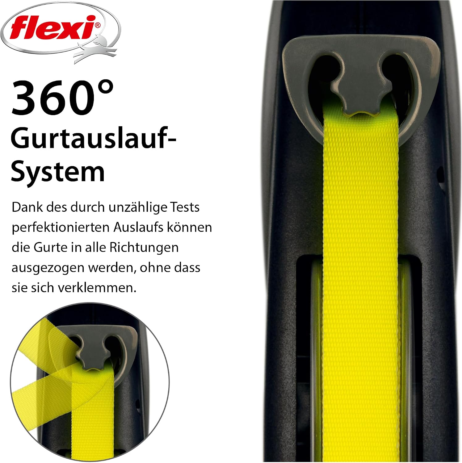 Detalle de flexi Giant Professional L Hunde Roll-Leine 10 m – schwarz/neon-gelb