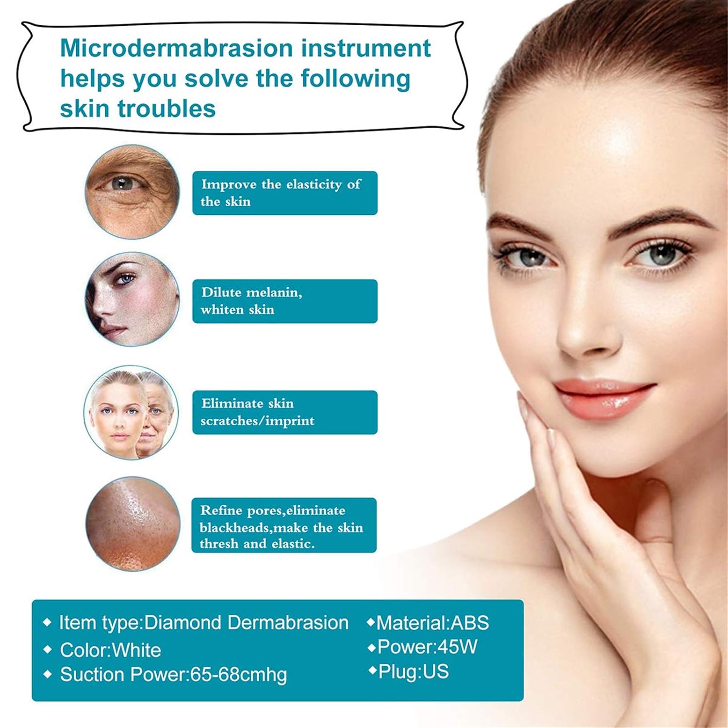 Detalle 2 de TwoWin Diamant Mikrodermabrasion Maschine 3-in-1