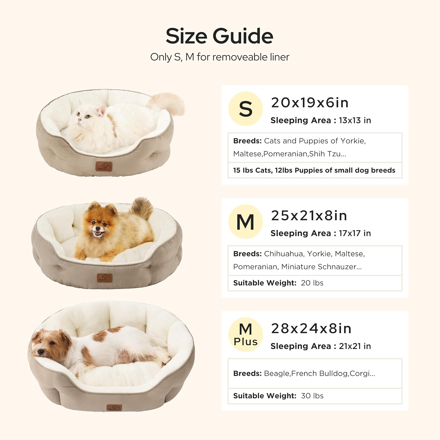 Detalle 2 de Bedsure B0B0P1E00LC2 Round Pet Bed, 20-Inch Plush Sherpa for Small Pets