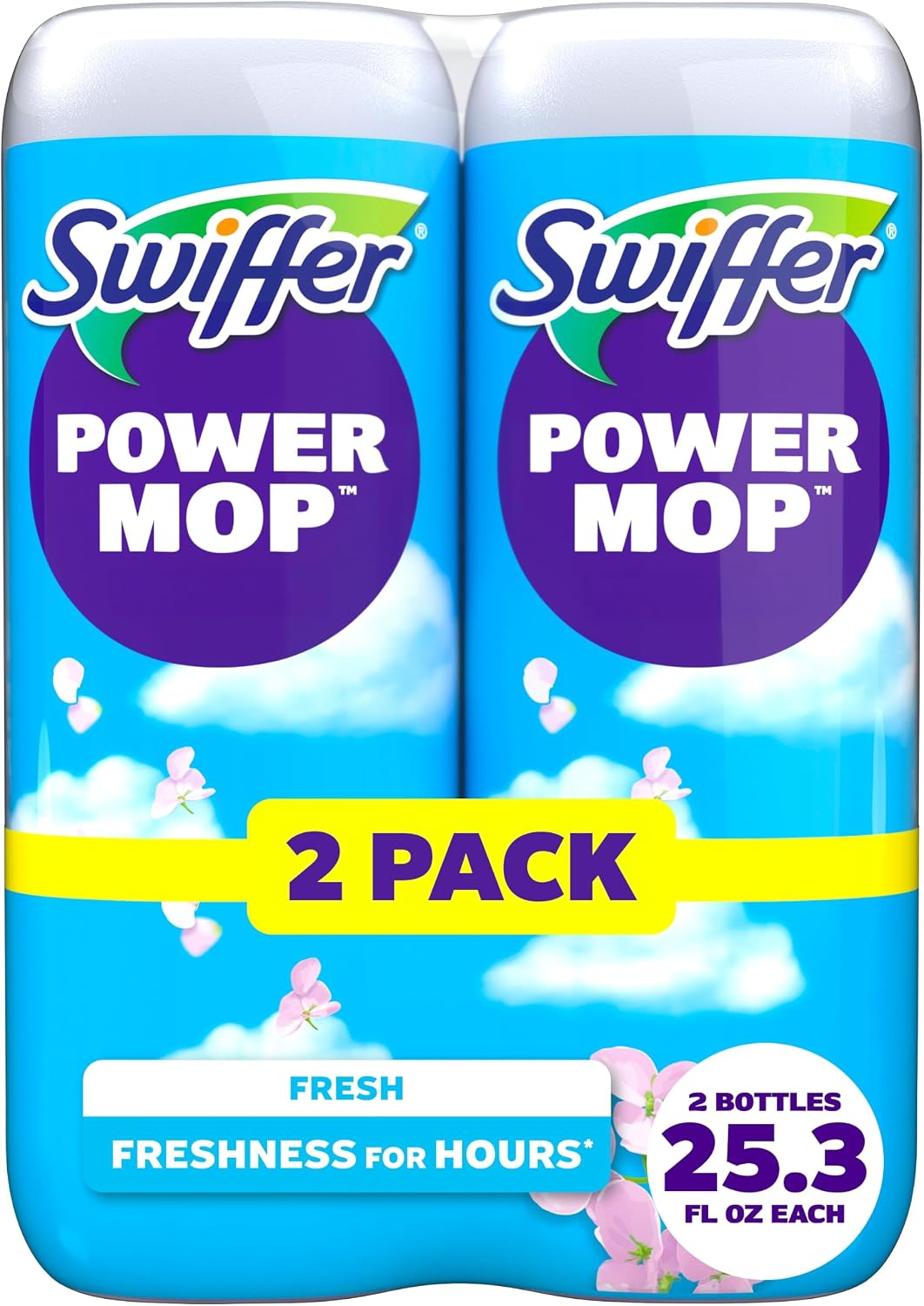 Detalle de Swiffer PowerMop Liquid Floor Cleaner Refills – Fresh Scent (2 Bottles)