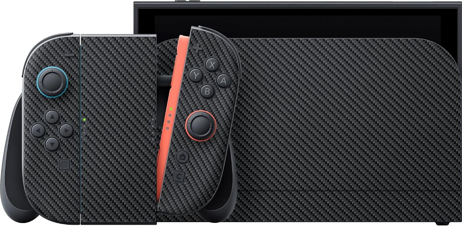 Detalle de Razer Console Skin for Nintendo Switch 2 — Carbon Fiber 1️⃣