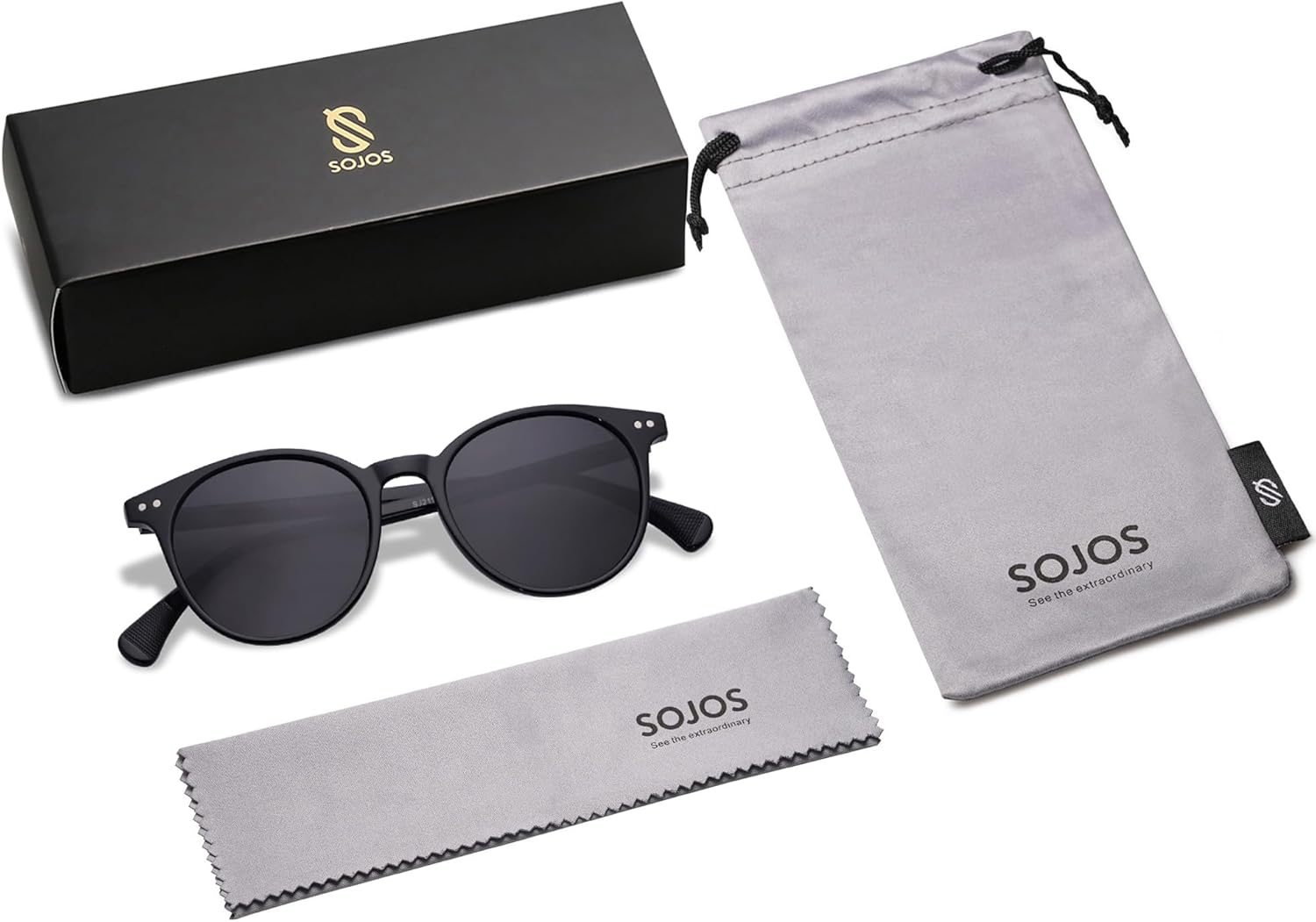Thumbnail 5 de SOJOS Polarisiert Runde Sonnenbrille (UV400) Vintage – kleine runde Form für schmale Gesichter, Modell SJ2113