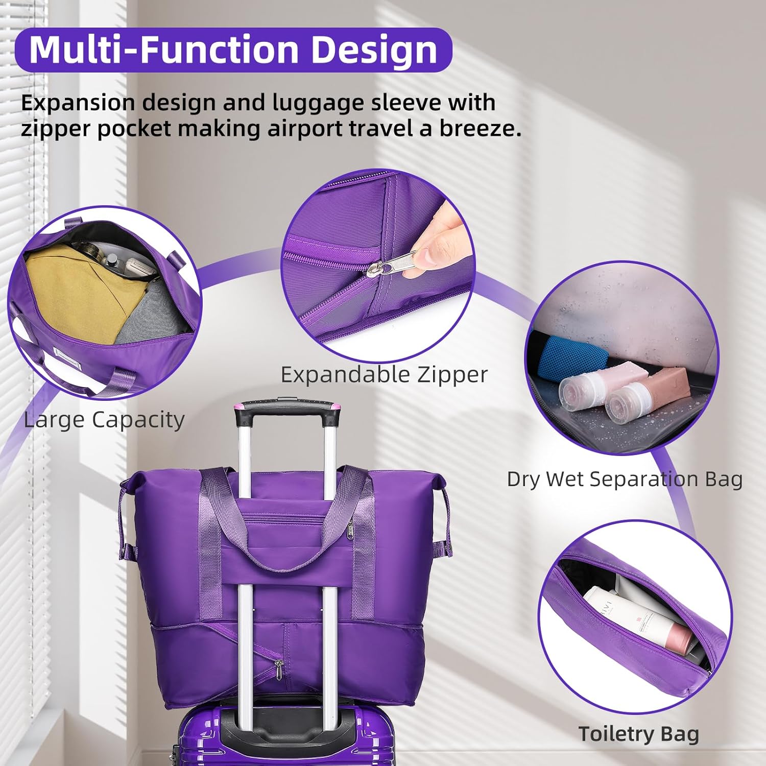 Thumbnail 6 de LARVENDER Luggage Sets 3 Piece 20" Carry-On
