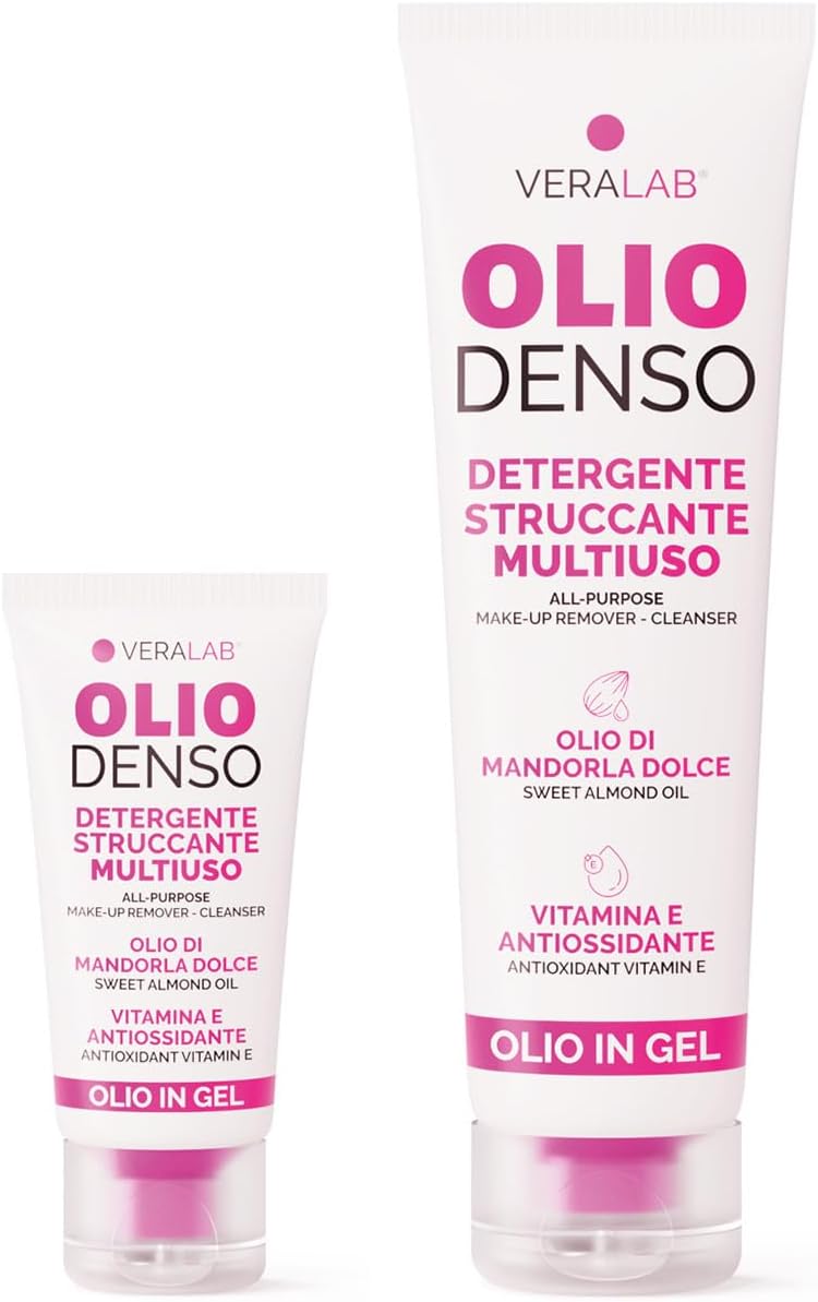 Detalle de Veralab Kit Olio Denso Travel + Full Size: Olio Detergente Struccante antiossidante e Illuminante (30 ml + 150 ml)