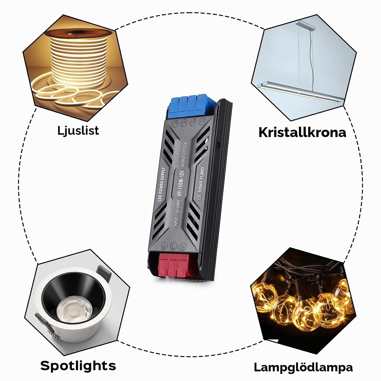 Thumbnail 6 de BRIMETI LED-transformator 24 V 200 W, 8,33 A med konstant spänning
