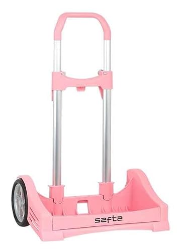 Detalle de SAFTA Carro Evolution para mochilas Rosa Palo | Portamochilas plegable y ergonómico