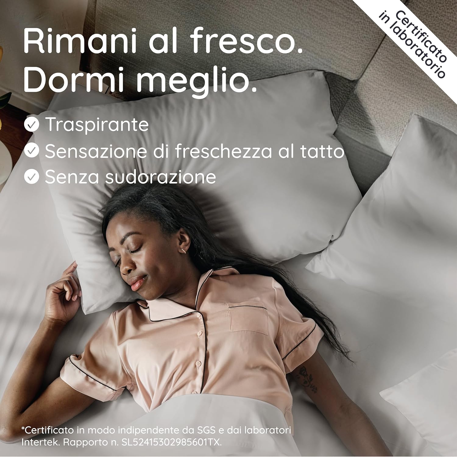 Detalle de Bambaw Federe in bambù 50x75 cm — confezione da 2, federa cuscino antiacaro e antirughe in fibra di bambù