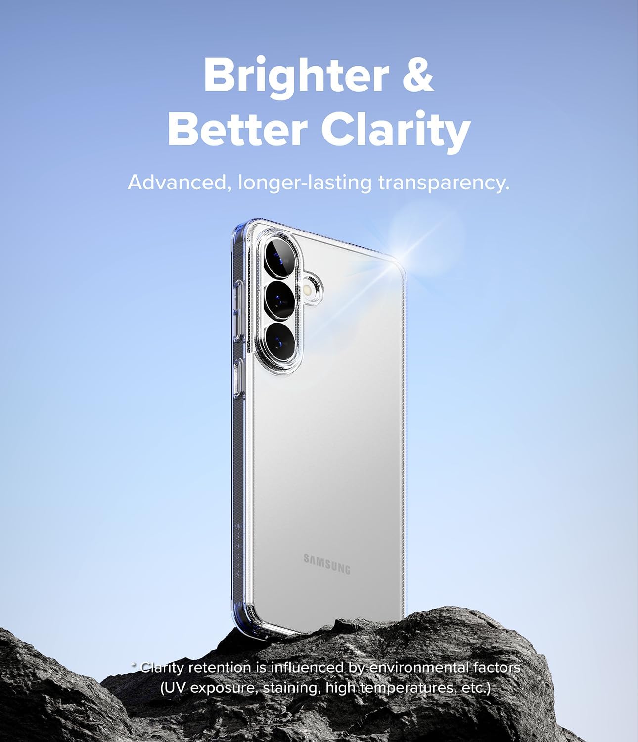 Detalle de Ringke Fusion Hülle für Samsung Galaxy S26 – transparente Rückseite, TPU-Rahmen, kratzfest