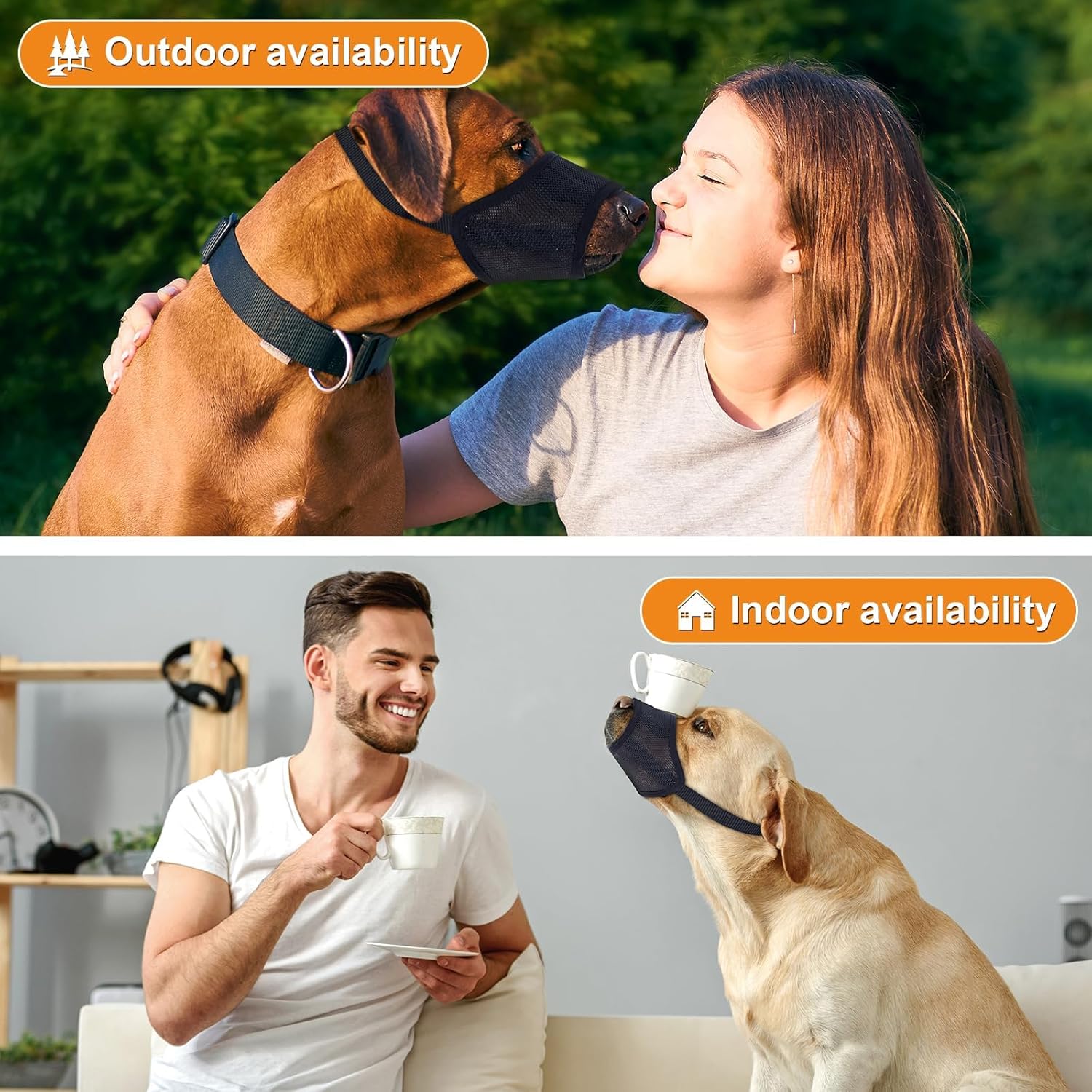 Thumbnail 3 de Dog Muzzle by yingphia – Soft Nylon Breathable, Adjustable Anti-Bite Mesh Muzzle for Dogs (Blue, XS)