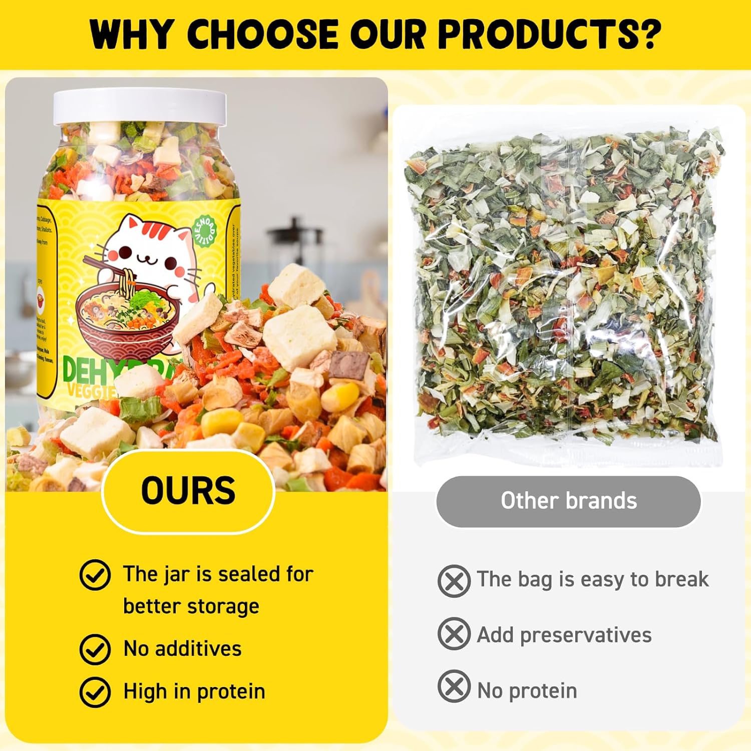 Thumbnail 3 de Egcina Ramen Topping Mix with Freeze-Dried Tofu, 8 Dried Vegetables, 10.58 oz