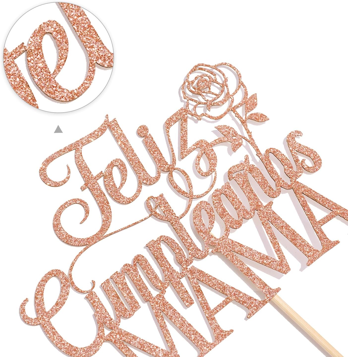Thumbnail 6 de Cake Topper in Rose Gold Glitter