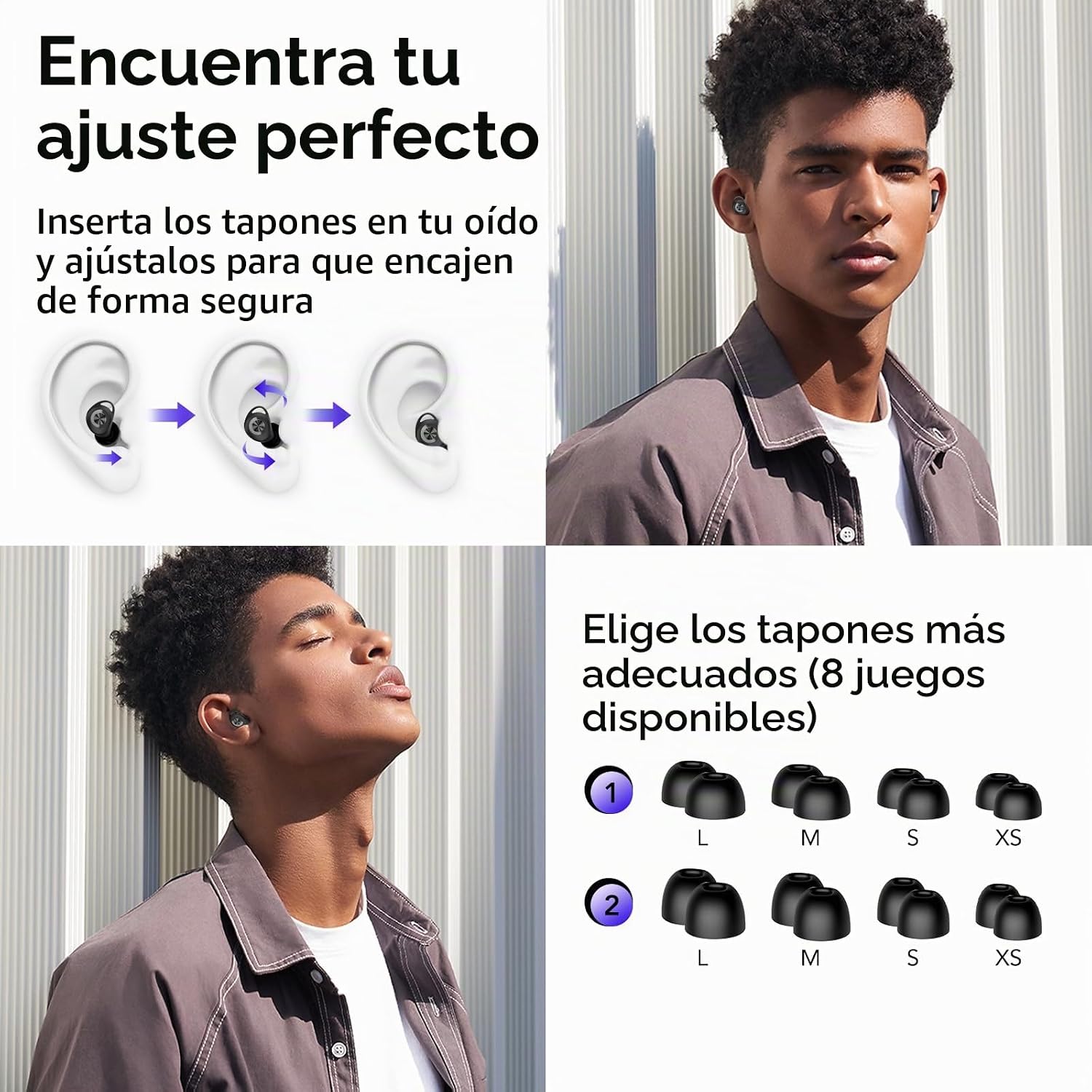 Detalle 2 de Tapones Oídos Cascho para Dormir: silicona ultrasuave, 45 dB(SNR) y reutilizables