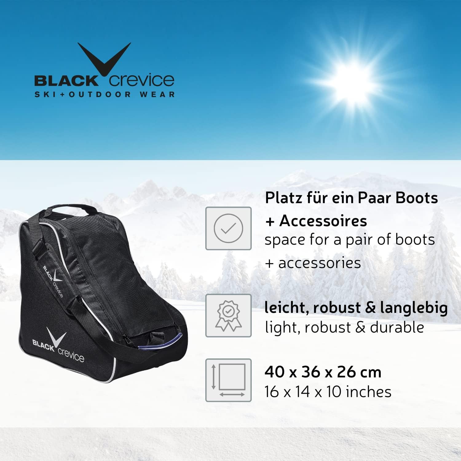 Detalle 2 de Black Crevice Sac Chaussures Ski de Fond 40x36x26cm