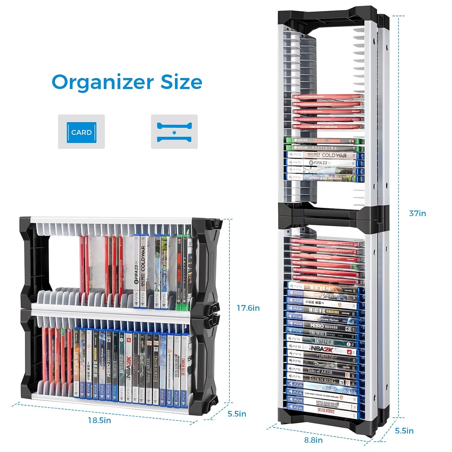 Detalle de ASFSKY Video Game Storage Tower 46-Game