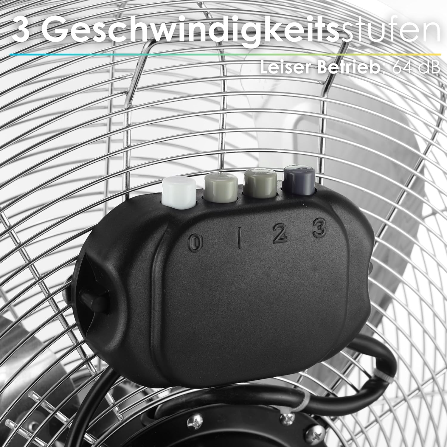 Thumbnail 5 de Echos Bodenventilator Ø46 cm – Vollmetall, 102 m³/min, 3 Geschwindigkeitsstufen