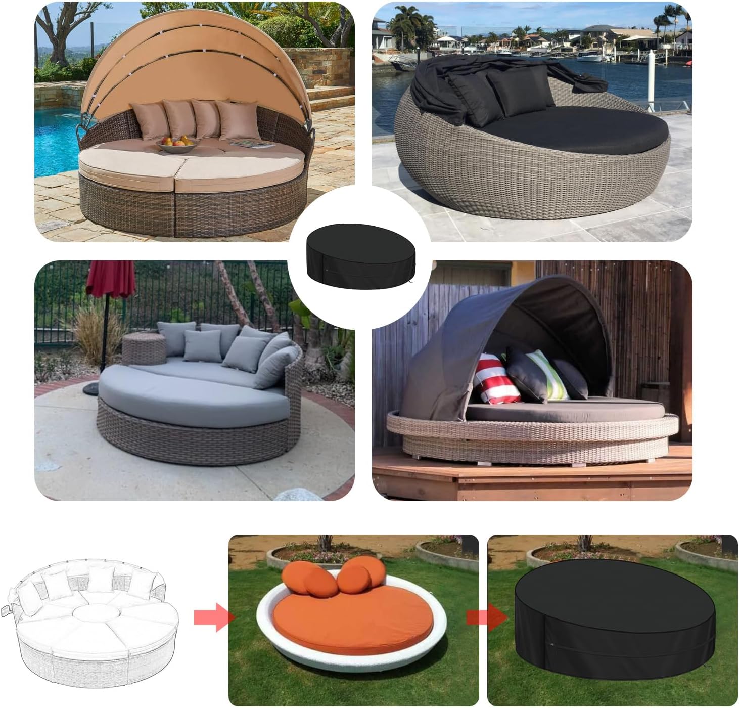 Detalle 2 de LAMUNI Sonneninsel Abdeckung 250x90/50 cm