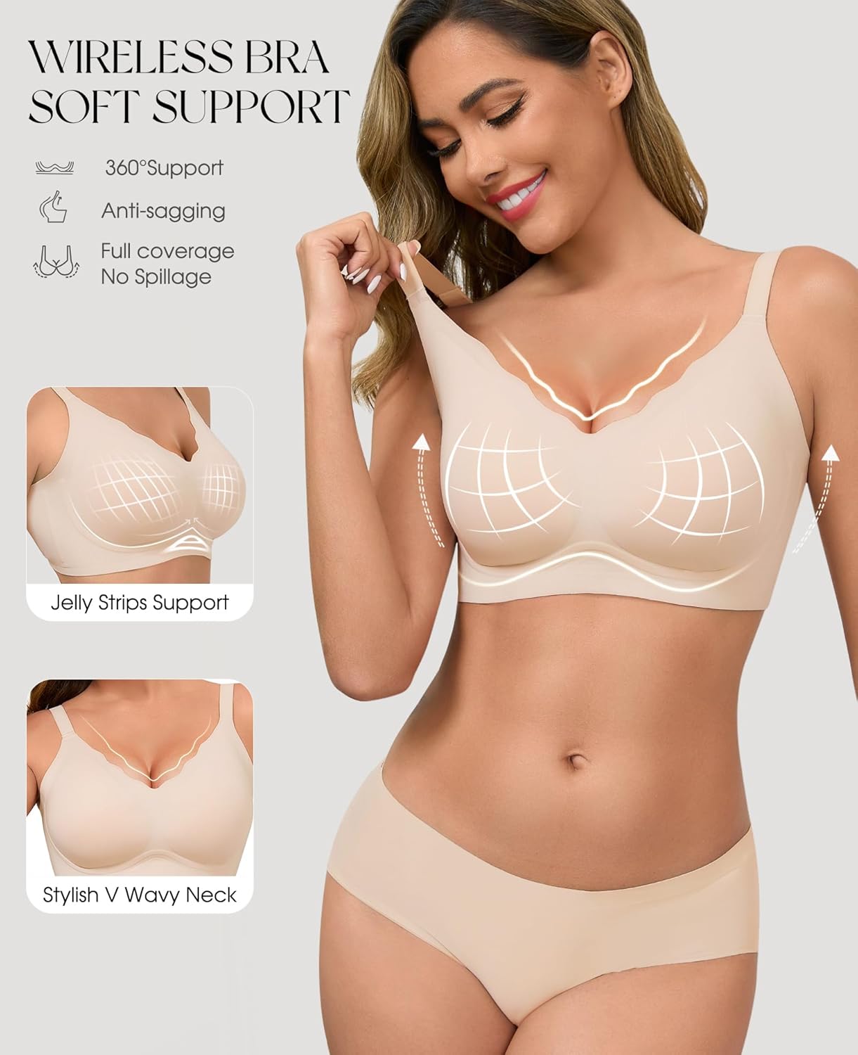 Detalle 2 de VTELOR Seamless Non-Wired Push Up Bra for Women (Regular & Plus Size)