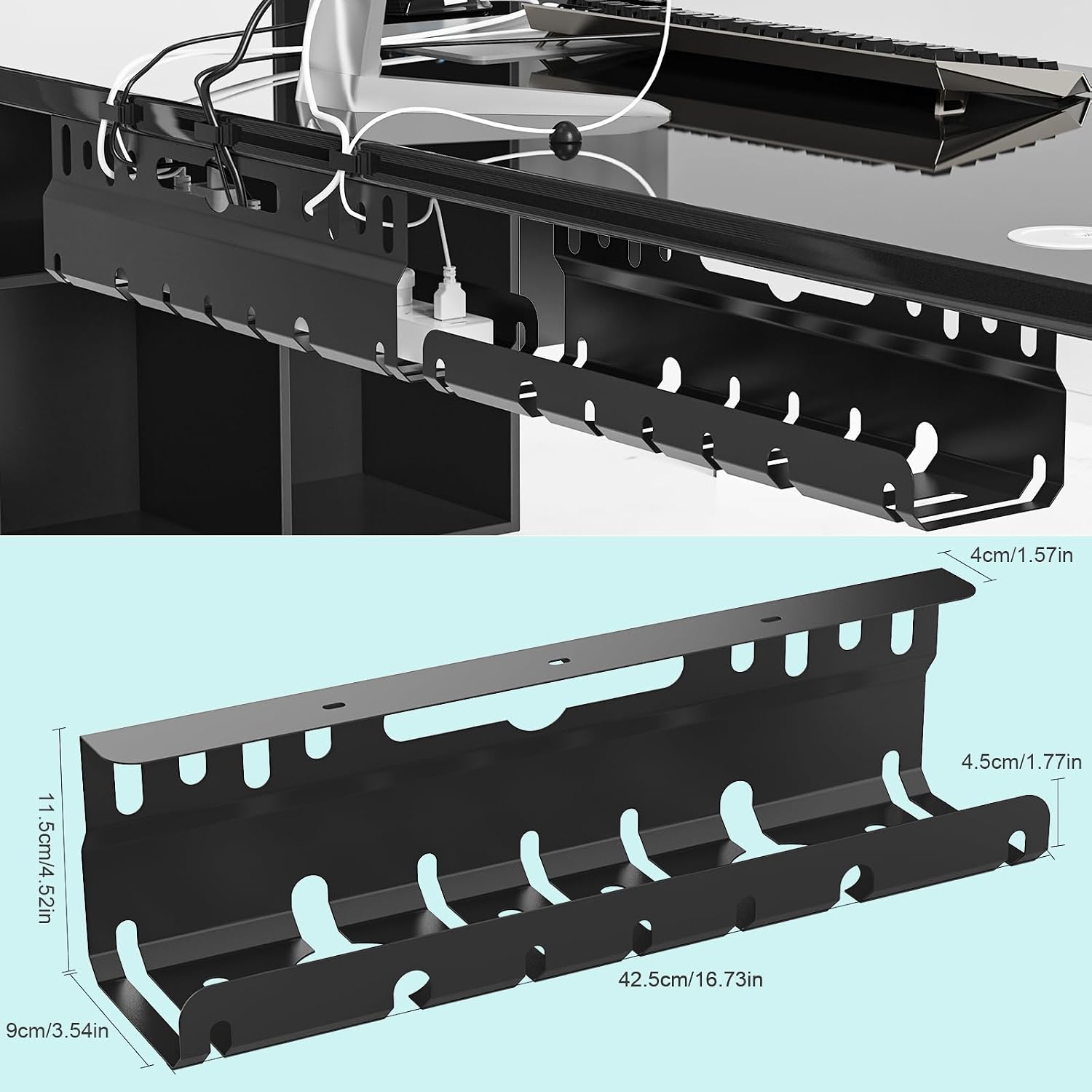 Detalle 2 de 2TLG Kabelkanal 43 cm Schreibtisch 🔌