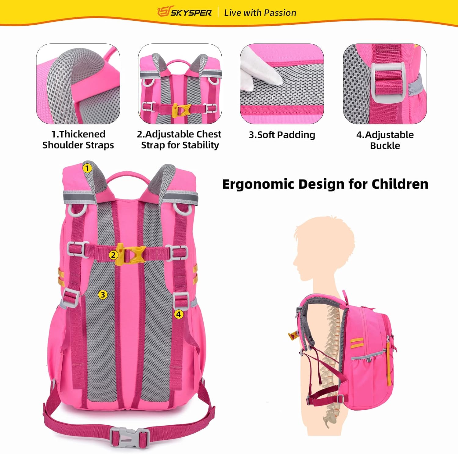 Detalle 1 de SKYSPER Kinderrucksack Wandern 600D