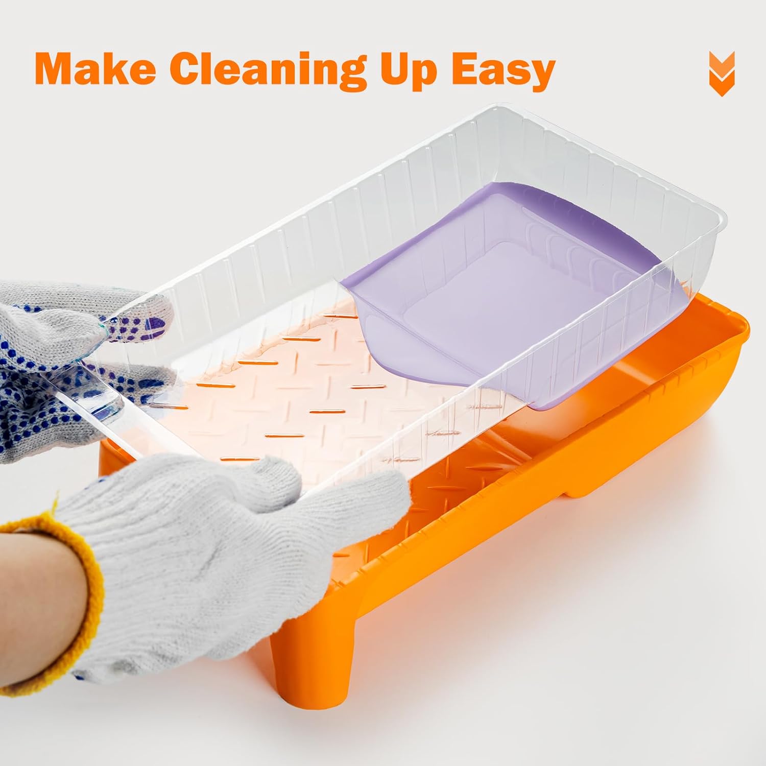 Detalle de Mister Rui 4" Paint Tray Liner System: Disposable Tray with 15 Liners for Easy Colour Switching
