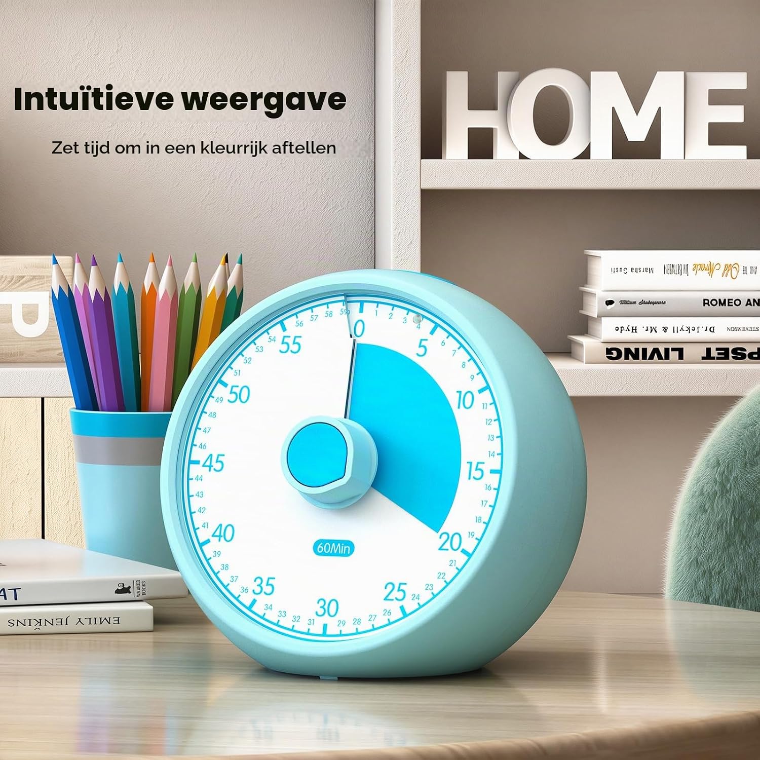 Detalle 2 de Conchstar CS6301 visuele timer voor 60 minuten, blauw en stil