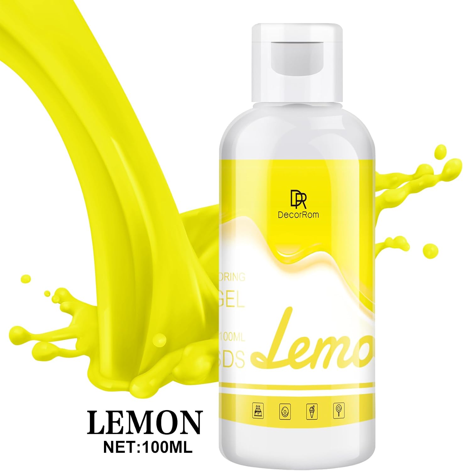 Detalle de DecorRom Lemon Gel Food Colouring, Concentrated for Baking and Cake Decorating
