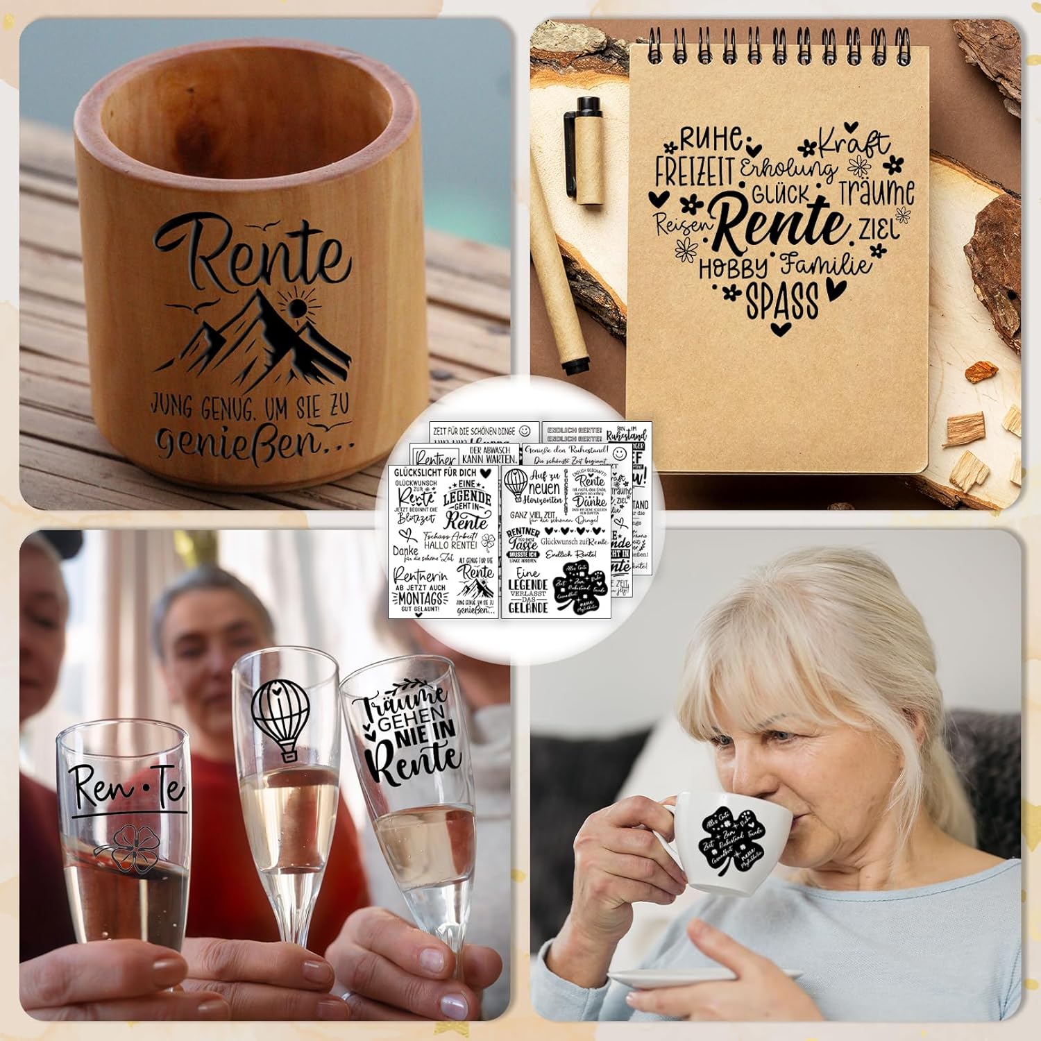 Thumbnail 6 de Rub On Sticker Ruhestand A5 6 Stück 🎨