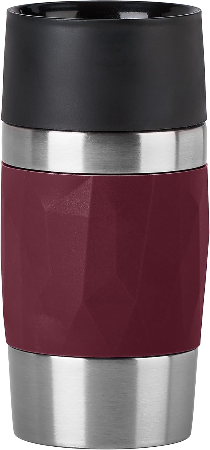 Detalle de Emsa N21609 Travel Mug Compact – 0,3 L Edelstahl, 3h heiß / 6h kalt, 360° Trinköffnung, BPA-frei
