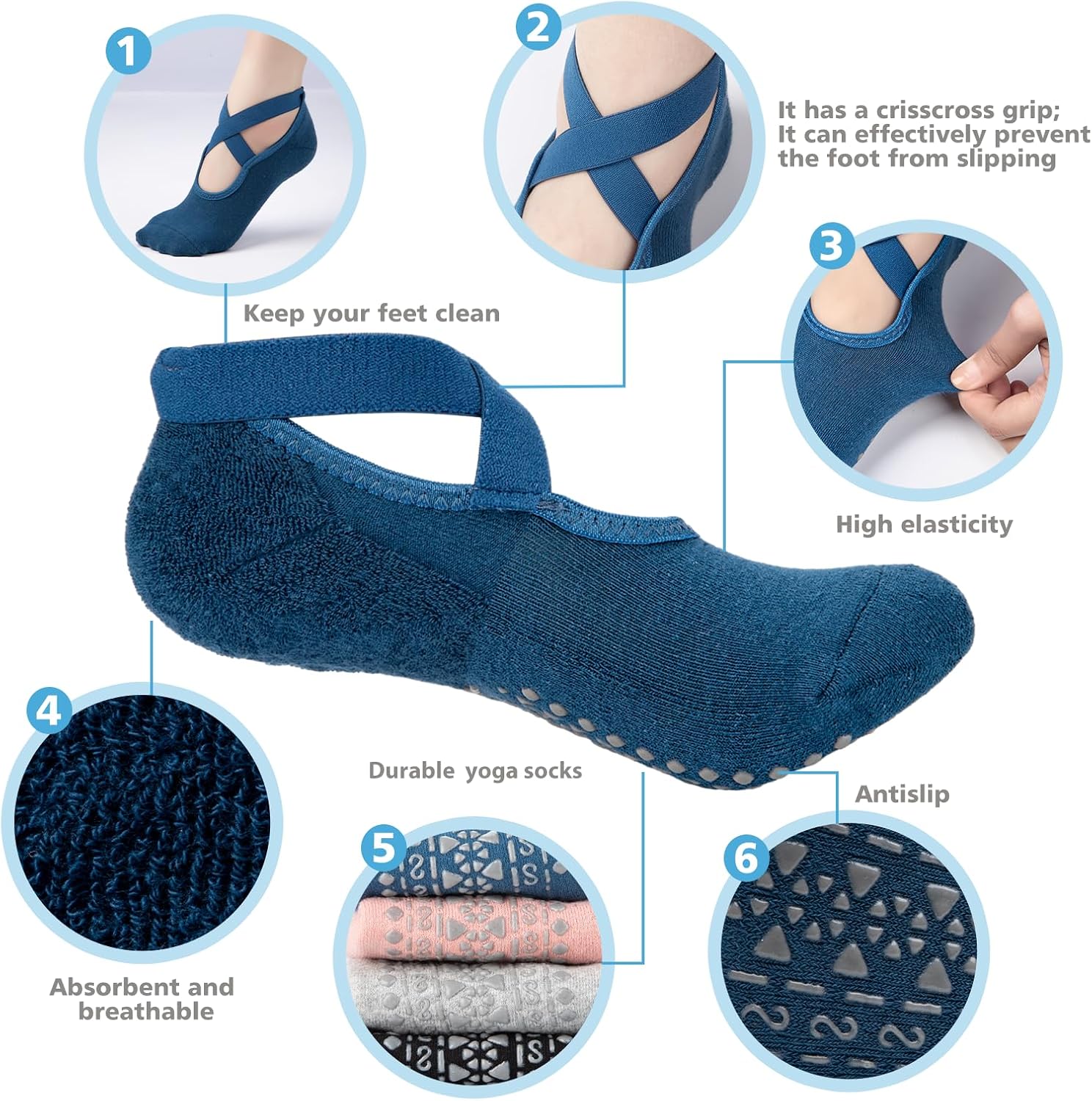Detalle de BKP Yoga Socks, One Size 5-10