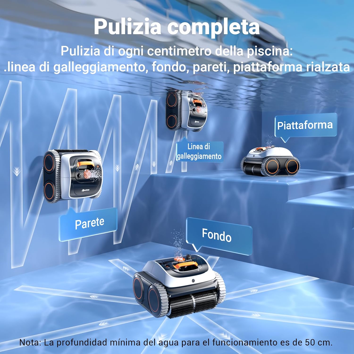 Thumbnail 2 de Winny C1: Robot piscina senza fili per interrate e fuori terra con 150 min di autonomia