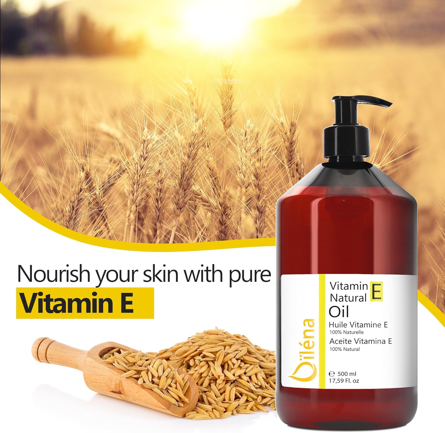 Detalle 2 de Oïléna Huile de Vitamine E 500 ml ⚙