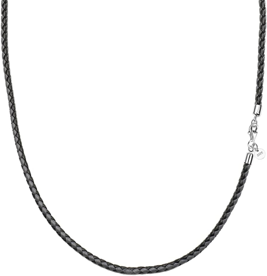 Thumbnail 6 de Viwind Echtleder Halskette 2,9 mm breit – 45–55 cm, 925er Silberverschluss, Unisex