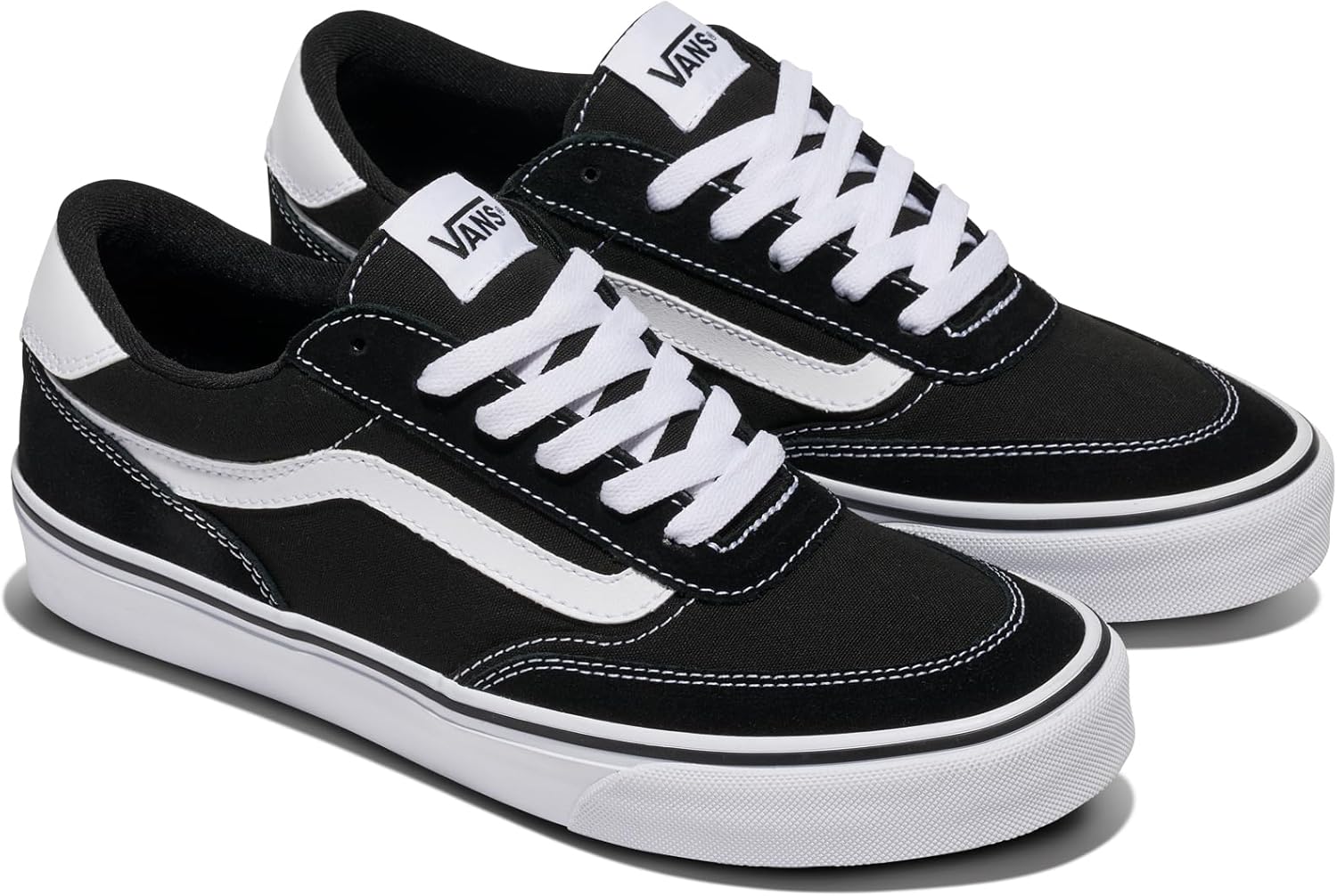 Thumbnail 5 de Vans Brooklyn LS Suede Canvas Black White 42