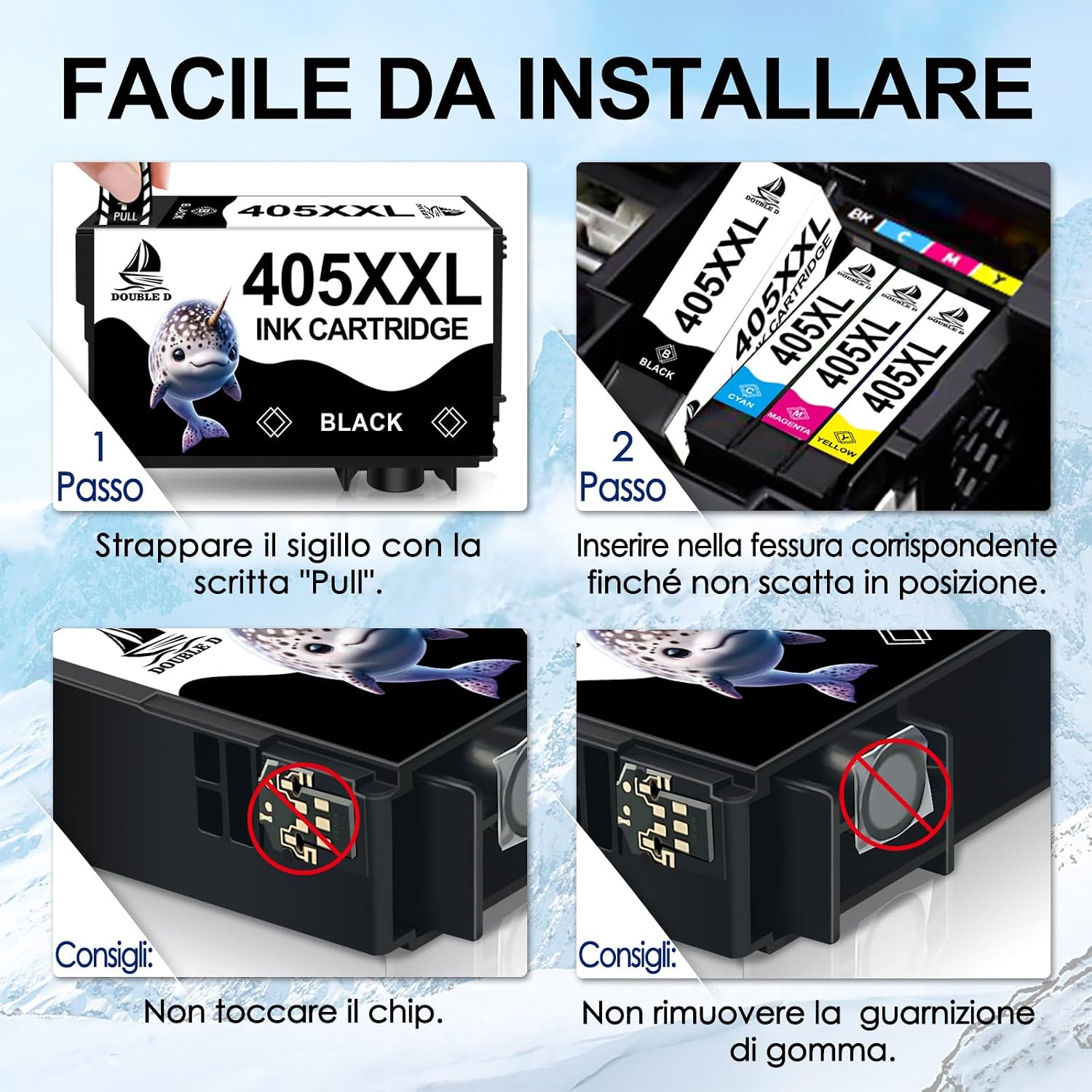 Thumbnail 5 de DOUBLE D 405XXL Cartucce d'inchiostro compatibili 4 pezzi