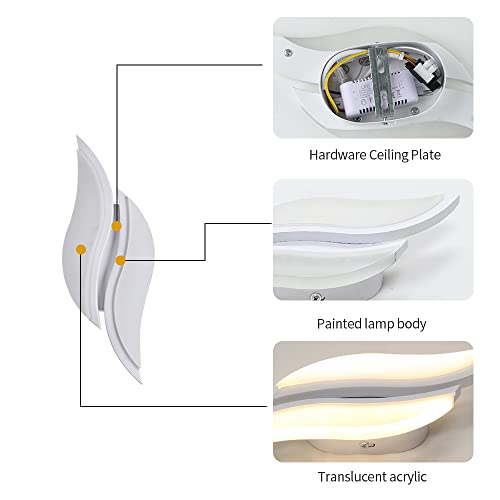 Detalle de Goeco Aplique Pared Interior LED 12W 3000K – Lámpara de Pared Moderna para Pasillo, Dormitorio y Sala
